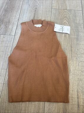 Forever 21 Rust Brown Ribbed Sleeveless Knit Top